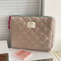 Blushimmer Airfriend pink cosmetic bag with soft fabric, girl’s toiletry organizer for makeup and travel essentials.