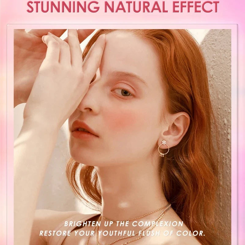 Blushimmer FOCALLURE Liquid Blusher with four natural shades, long-lasting matte face blush, Hangover Red Wine color, Korean makeup