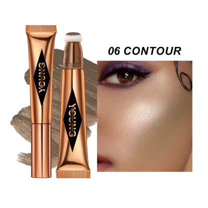 Blushimmer Young Vision air cushion powder blusher stick in six colors, featuring high gloss liquid rouge makeup product.