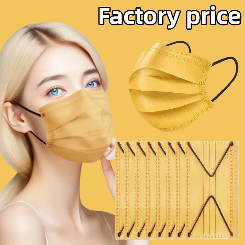200Pcs 4-Layer Protective Disposable Masks - Breathable and Comfortable, Adjustable Ear Loops and Snugly Fitting Nose Pads, Perfect for Outdoor Activities, Home, Commuting, Office, School, Unisex and High Aesthetic App