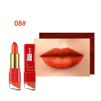 Blushimmer 12-color creamy moisturizing lipstick palette featuring long-lasting lipsticks in various shades for women and beginners.