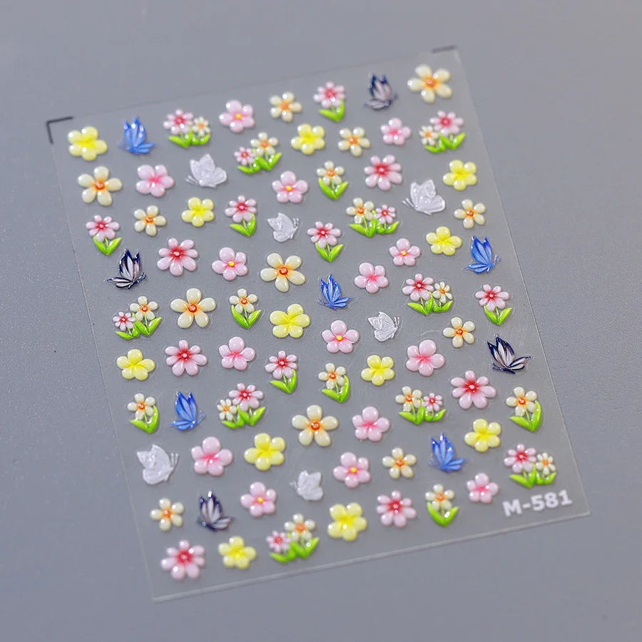 Dream Flower Window Shell Nail Art Stickers by Blushimmer, featuring Japanese flower self-adhesive decals for press-on nail decoration.