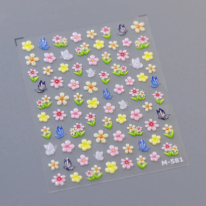 Dream Flower Window Shell Nail Art Stickers by Blushimmer, featuring Japanese flower self-adhesive decals for press-on nail decoration.