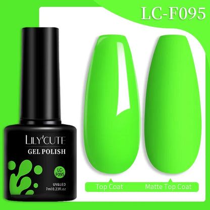 LILYCUTE 7ML colorful gel nail polish bottle from Blushimmer, showcasing vibrant hues for long-lasting manicure and nail art.