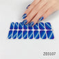 Gradient Cat Eye Style Nail Art Stickers, 16-Piece Set Self-Adhesive Waterproof Glitter False Nail Decals