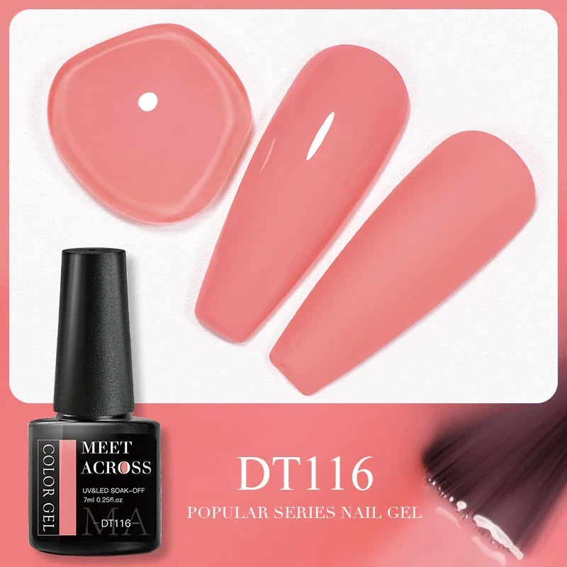 Blushimmer MEET ACROSS pink dried flower gel nail polish with natural floral design for UV LED nail art and soak-off varnish.