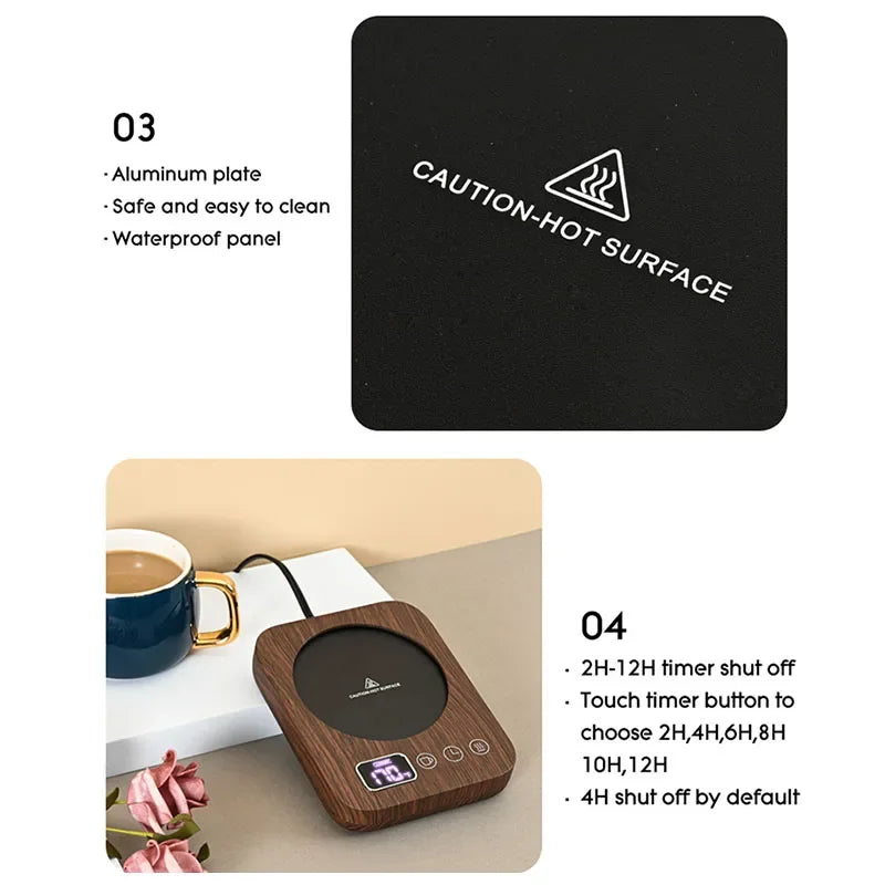 New Coffee Mug Warmer for Desk Office Home 3 Temperature Setting Auto Shut Off Electric Beverage Heating Plate Smart Cup Warmer