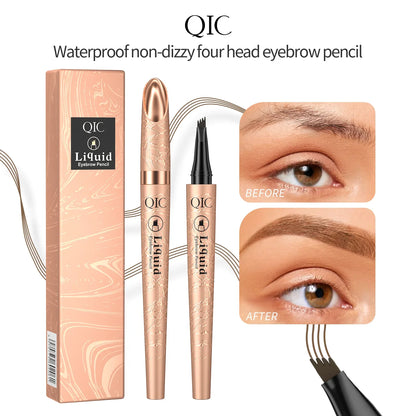 Blushimmer waterproof liquid eyebrow pencil with microblade tip for natural, smudge-proof, long-lasting brow enhancement.