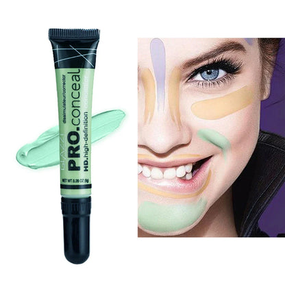 Blushimmer 3-piece concealer kit with face camouflage creams for acne scars, dark circles, contouring, and foundation application.