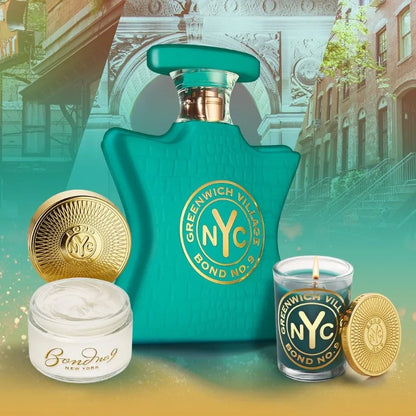 Bond No. 9 Greenwich Village unisex Eau de Parfum bottle, 100ML, showcasing the elegant fragrance packaging and natural perfume design.