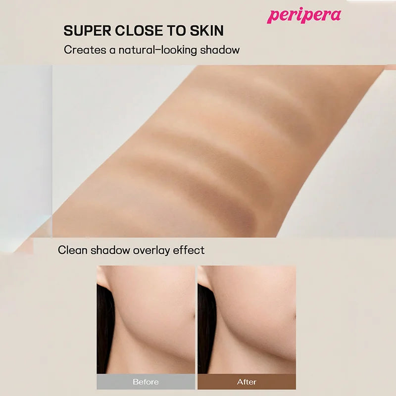 K-beauty V Shading Contour Matte Powder Palette, Light Smooth Velvet Texture Slimming Facial Nose, Natural Gradation Bronzer
