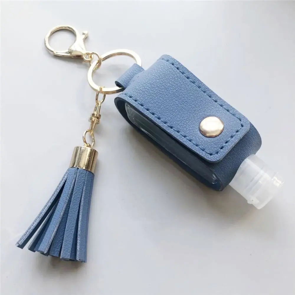 Universal Leakproof Hand Sanitizer Bottle Portable Keychain Hand Sanitizer Holder Leather Empty Travel Bottle