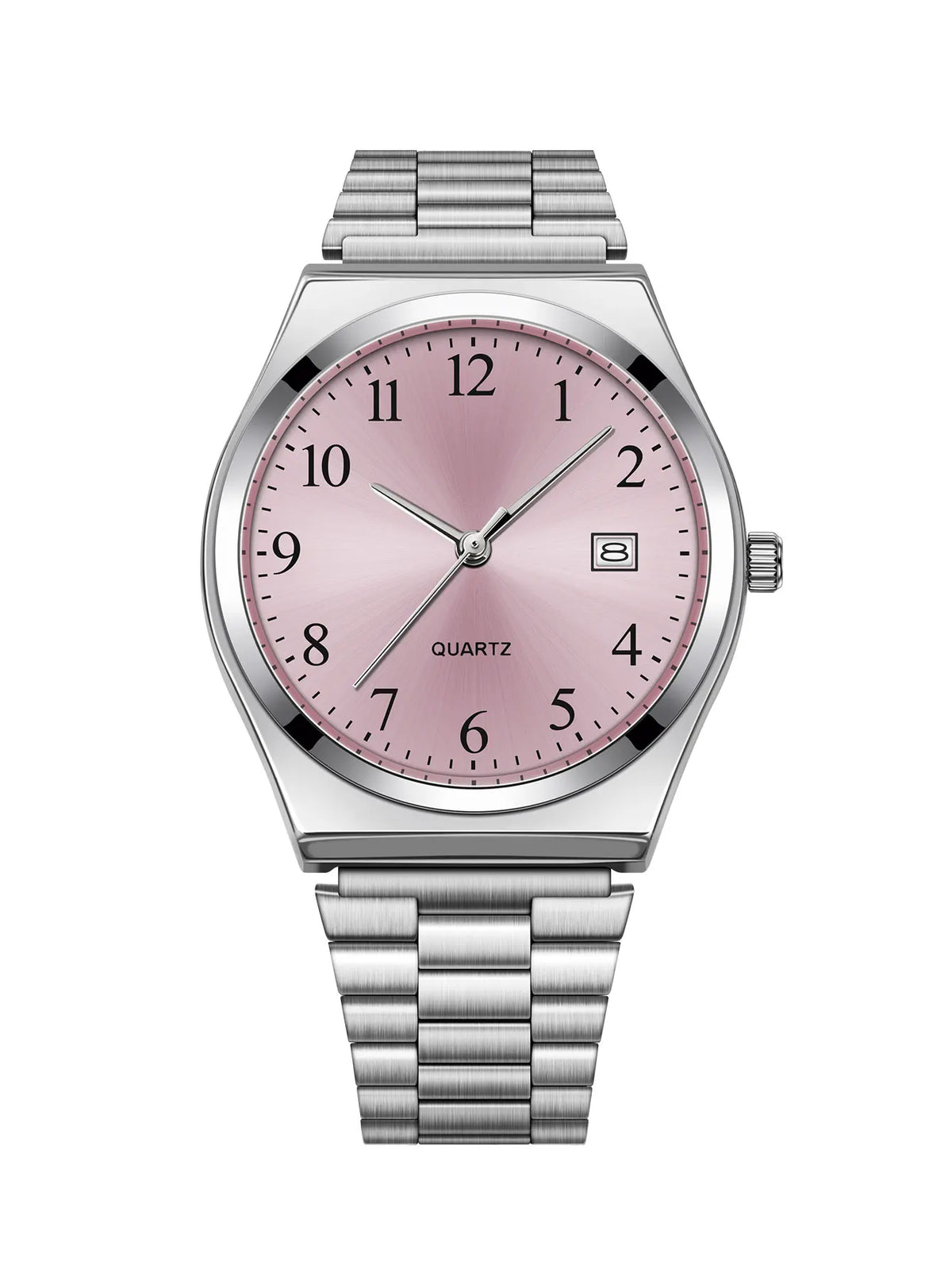 Lucky Fox minimalist stainless steel wristwatch with black dial, sleek design, and precise timekeeping for everyday wear.