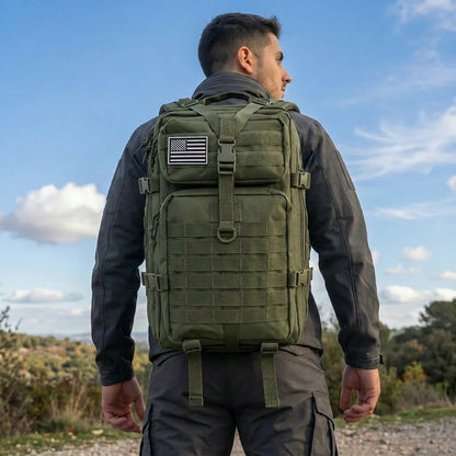 ReFireGearUS tactical hunting backpack in camouflage with multiple pockets, water-resistant and durable for outdoor camping and hiking.