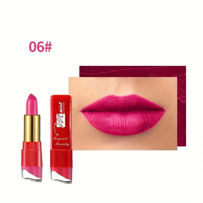 Set of 12 creamy moisturizing lipsticks in various shades from Blushimmer, ideal for long-lasting, beginner-friendly lip makeup.