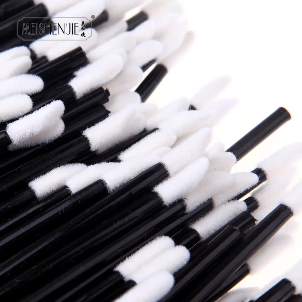 Set of wholesale 50/1000 pcs Blushimmer lip brushes and applicators for lipstick, lip gloss, and eyelashes, makeup beauty tools.