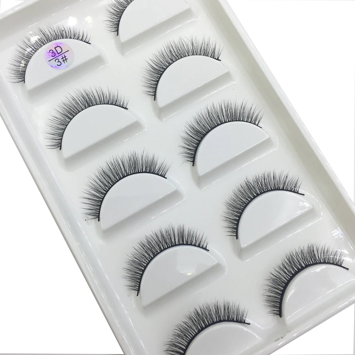 Set of 5 pairs of Blushimmer 3D faux mink false eyelashes with natural, wispy, thick design for a soft, dramatic eye makeup look.