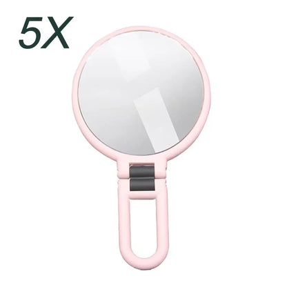 Blushimmer 2x to 15x magnifying pocket makeup mirror with folding design, compact for women’s table or on-the-go use.