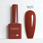 Blushimmer CANNI Hema Free Nail Gel Polish Fall Color Collection with semi-permanent diamond long wear top coat in vibrant red and nude shades.