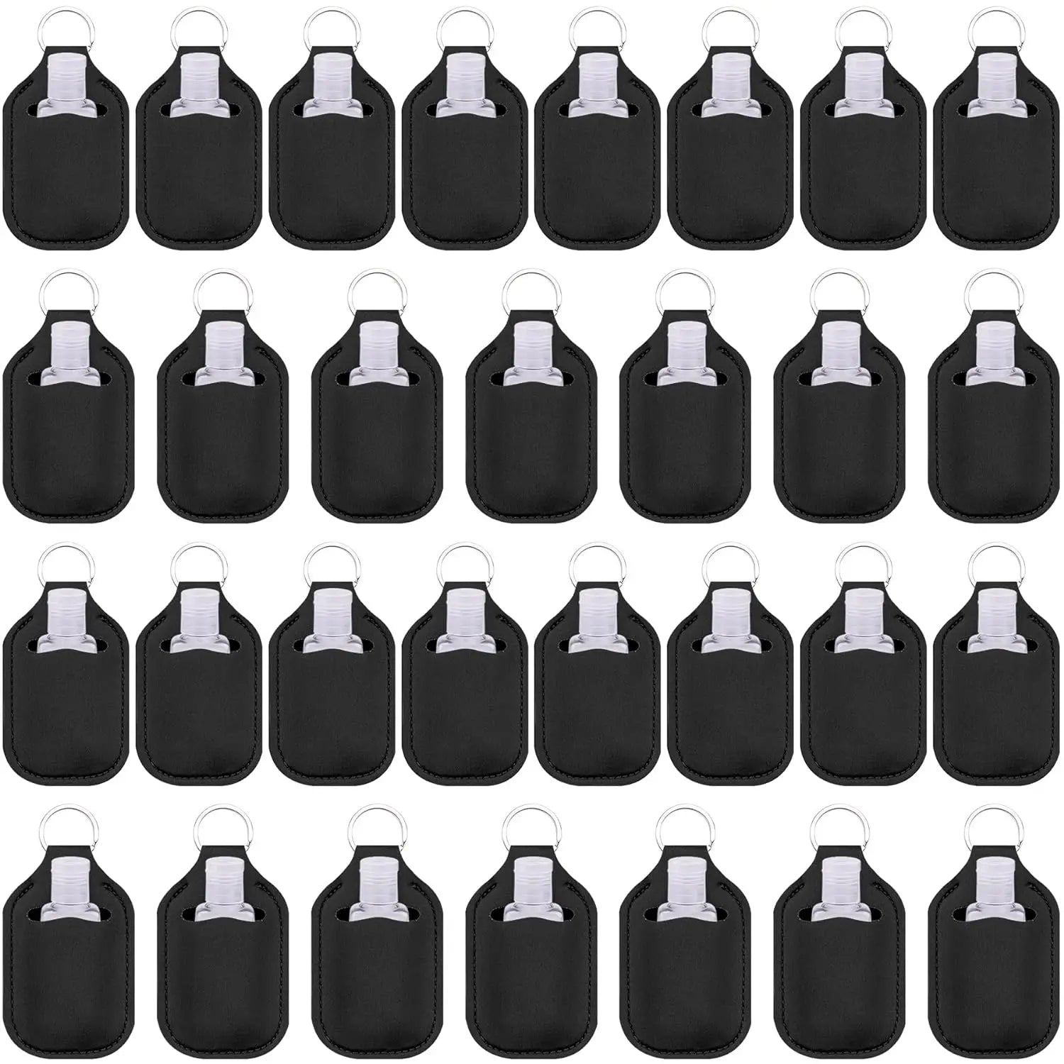 60pcs Hand Sanitizer Keychain Holders Empty Travel Bottles Set Reusable Clear Bottles& Hand Sanitizer Holder for Backpack Purse