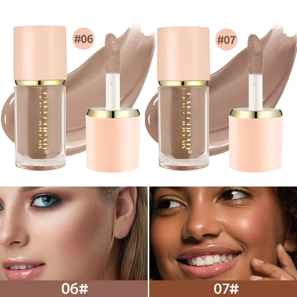 Beauty Glazed 2026 liquid contour palette with two shades, waterproof matte formula, V-face shaping face makeup.