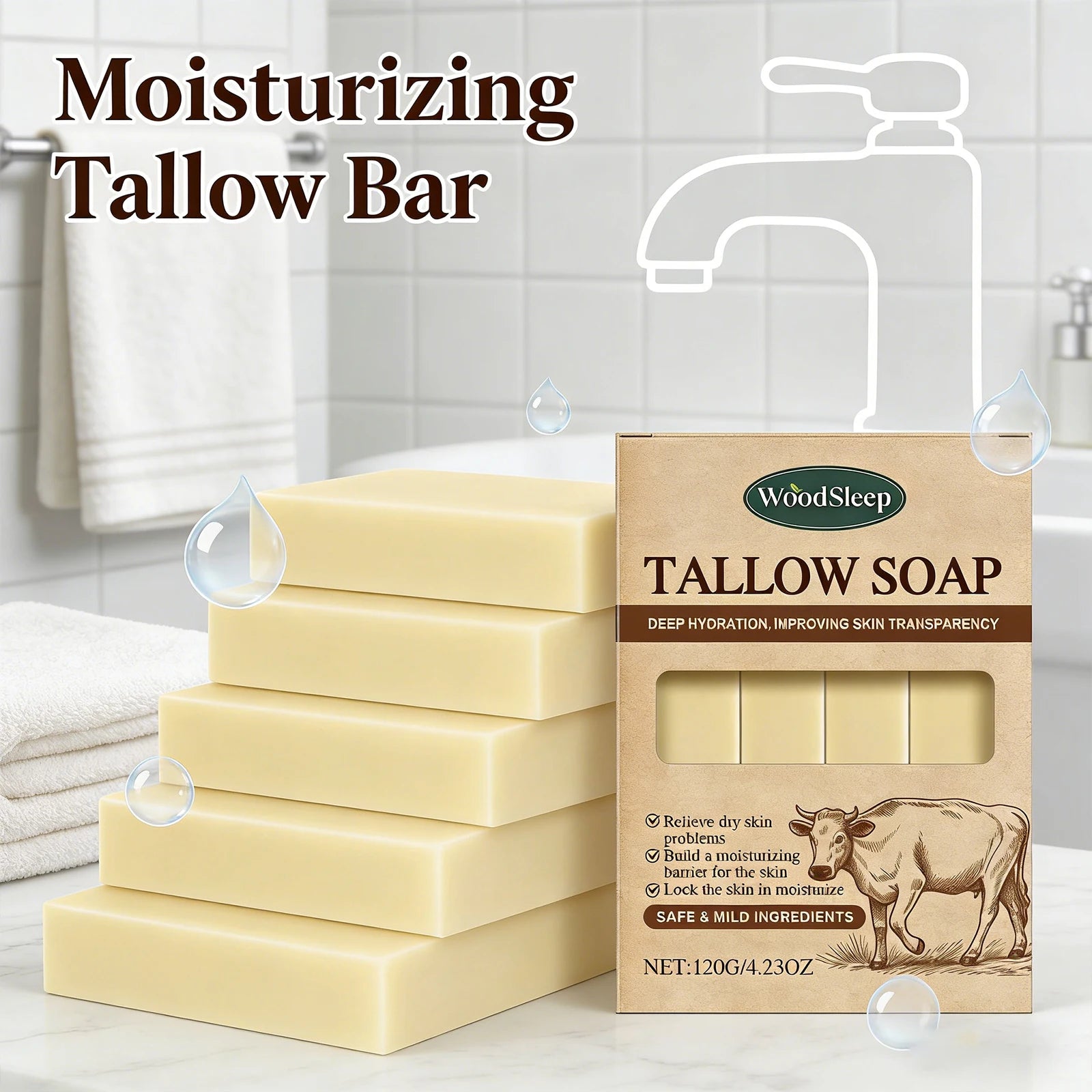 Natural Soap Nourishing Bath Deep Clean Moisturize Gentle Cleansing Face Body Rich Foam Hydrating Soothes Dry Itchy Sensitive