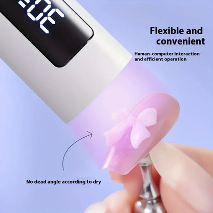Handheld Nail Light Mini LED Nail Lamp For Gel Nails With Stand & LCD Screen Control 2 levels Adjustable For Fast Curing