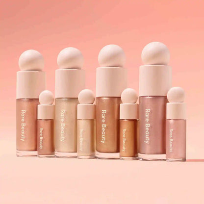 Blushimmer Rare Beauty Positive Light liquid contour and blush, face shimmer and highlight with shiny, luminous makeup finish.