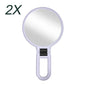 Blushimmer pocket magnifying makeup mirror with 2x, 5x, 10x, or 15x zoom, small foldable design for women’s tabletop use.