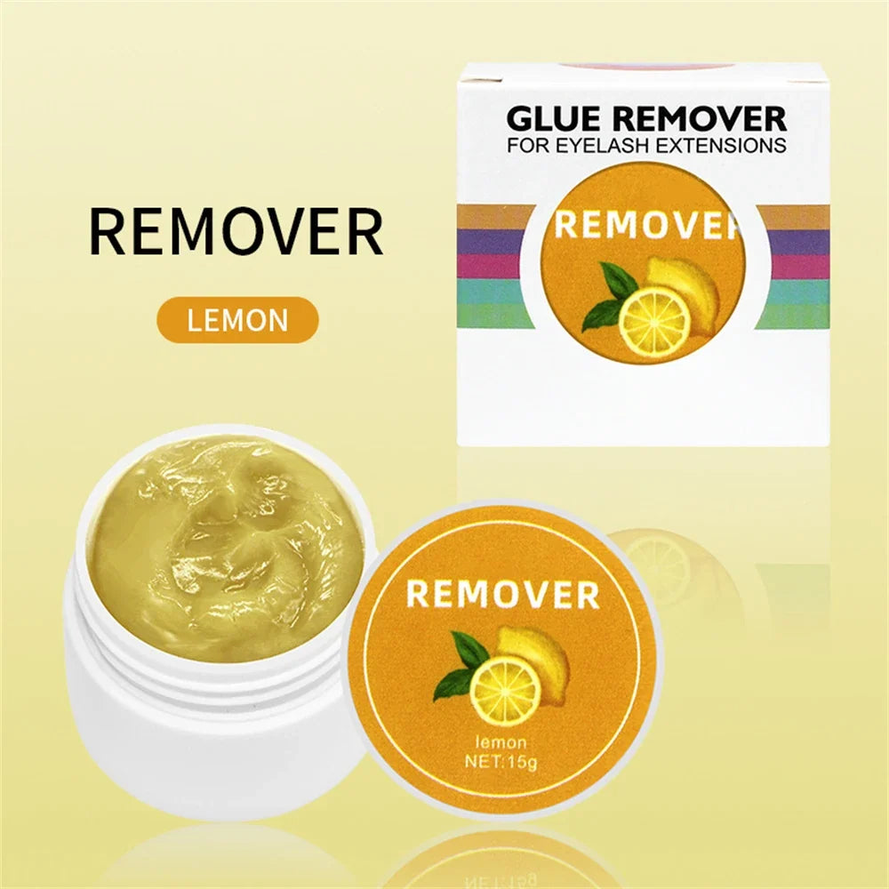 Blushimmer 15g eyelash glue remover cream for lash extensions, professional Korean makeup tool, shown in a small jar with applicator.