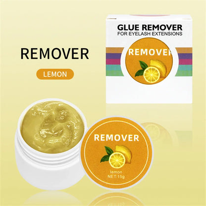 Blushimmer 15g eyelash glue remover cream for lash extensions, professional Korean makeup tool, shown in a small jar with applicator.