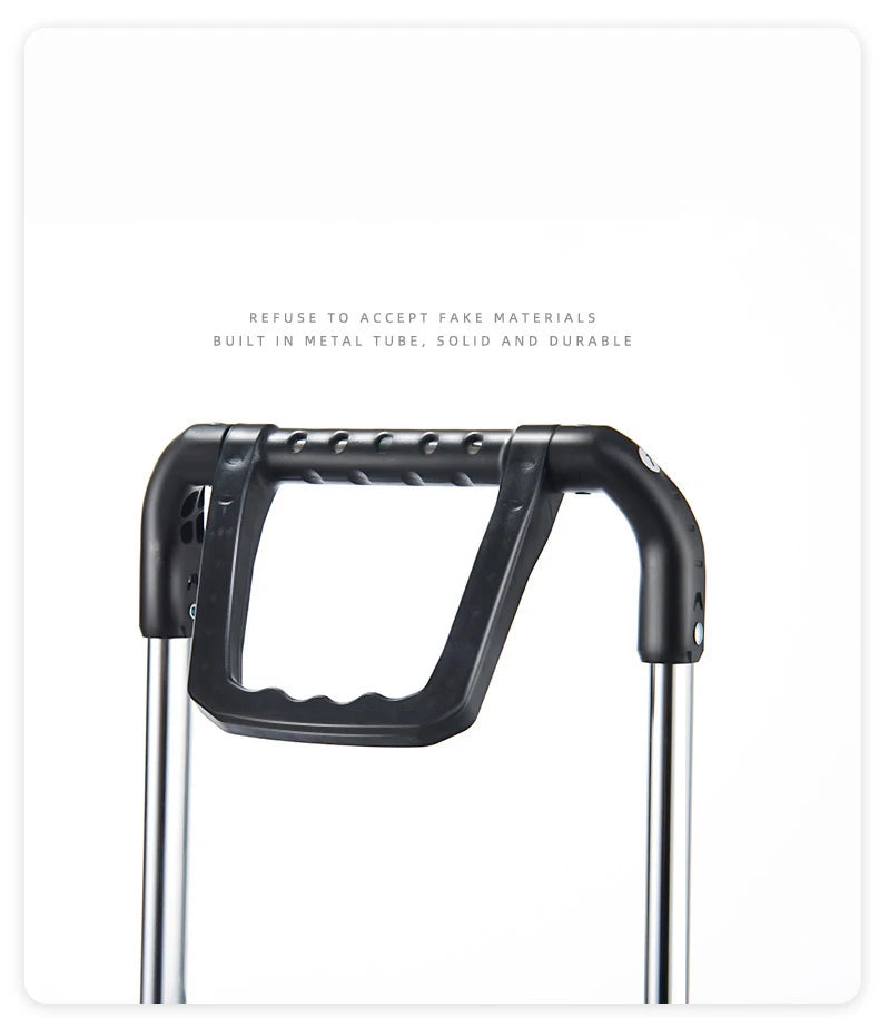 Grocery Cart Portable Aluminum Alloy Shopping Folding Trolley Big Capacity Lightweight Step Climbing Folded Trolley