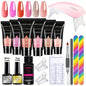 Blushimmer 6-piece extension nail polymer gel set with mini lamp, quick building UV/LED gel for manicure extension and DIY nail art