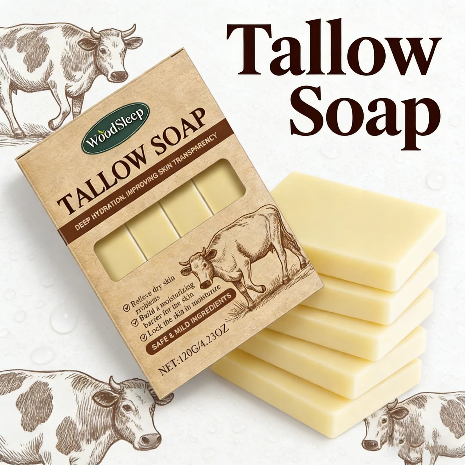 Natural Soap Nourishing Bath Deep Clean Moisturize Gentle Cleansing Face Body Rich Foam Hydrating Soothes Dry Itchy Sensitive