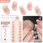 Blushimmer Harunouta 16-strip gradient red marble gel nail strips with gold line for DIY gel polish, UV/LED compatible, semi-cured finish