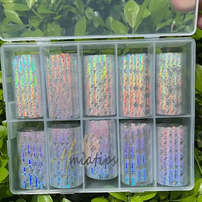 Neon jelly animal nail foils by Blushimmer with leopard print design for transfer paper nail art decorations.