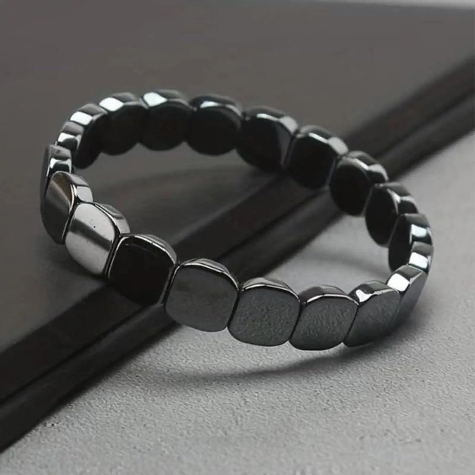 New Hematite Bracelet Masculine Bracelet with Natural Hematite Masculine Jewellery Wrist Decor Everyday Wear for Father Husband