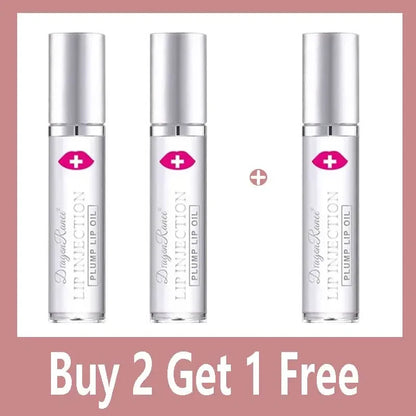 Blushimmer Instant Volumising Lip Plumper Oil and Lip Gloss with moisturizing and anti-wrinkle properties, showcasing shiny, full lips.