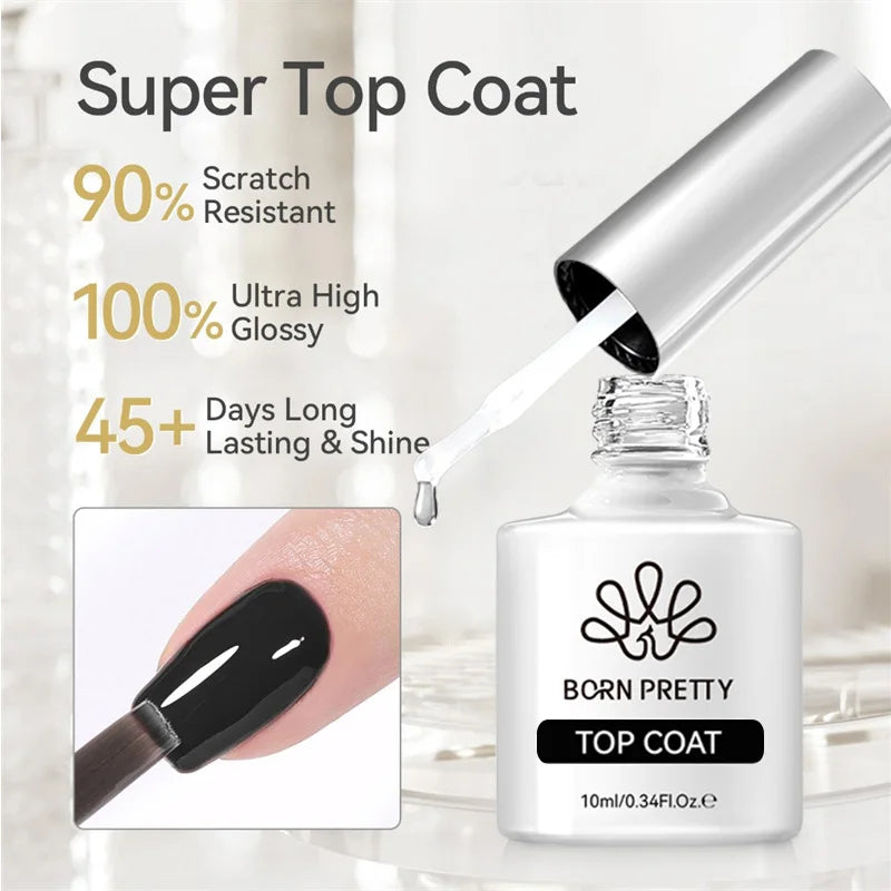 Born Pretty silver carat glitter gel nail polish with reflective sparkle, ultra-shine UV soak-off nail art gel varnish.