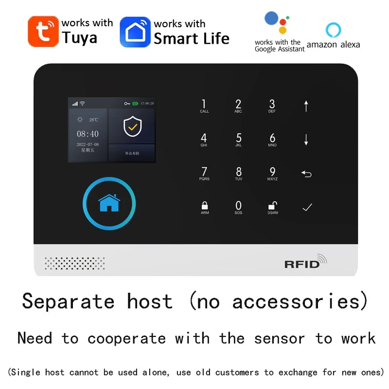 Smart Home Solar powered siren Tuya WIFI GSM Alarm System Wireless Smart Life APP 433MHz Safe Security Gap PIR Motion with Alexa