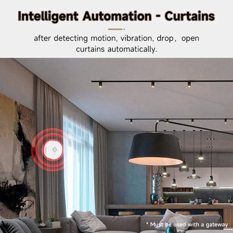 Zigbee Smart Vibration Sensor Detection Intelligent App Remote Control Real Time Glass Shock Alarm Smart Security System
