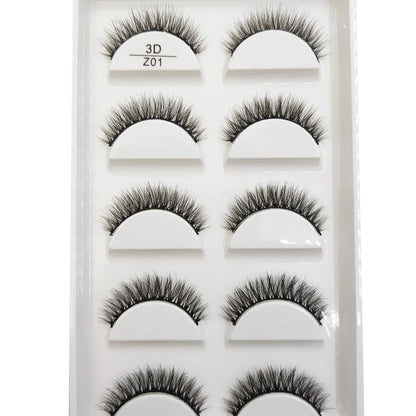 Set of 5 pairs of Blushimmer 3D Mink false eyelashes showcasing natural, voluminous makeup eyelashes for beauty and eye enhancement.