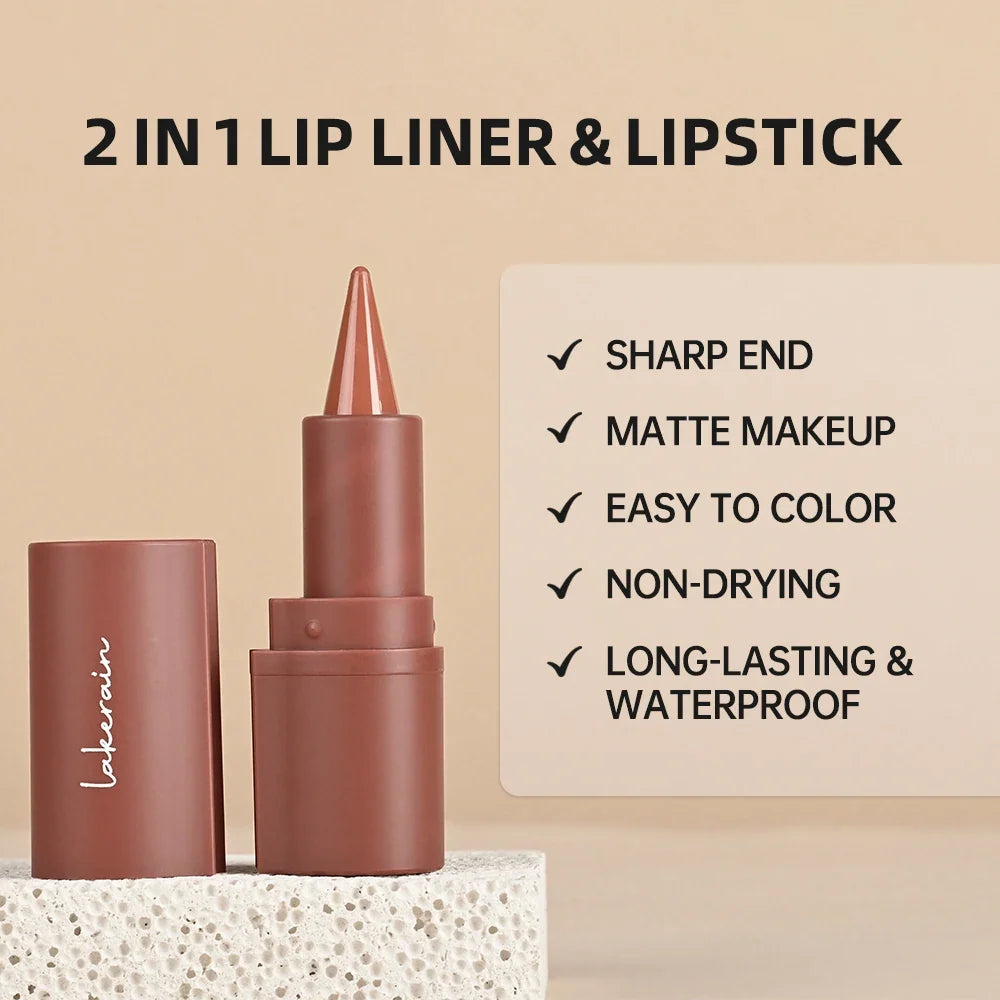 Blushimmer Lakerain matte black-brown lip liner crayon with waterproof, non-sticky contouring lipstick for lip makeup.