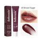 Blushimmer crystal lip balm and gloss set with brown sugar and cherry pink shades, featuring moisturizing liquid lipstick and lip tint.