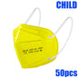 50-100pcs 5Layers Kids Facemask KN95 Mask Child Disposable Mask Virus Mouths Fpp2 Covers Dust Full Face Masks Non-woven Fabric