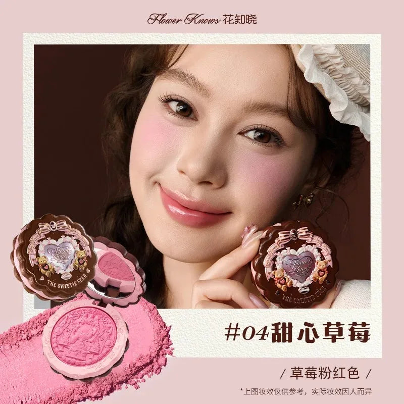 Blushimmer Flower Knows Moonlight Mermaid cheek blush powder with gradient pink shades, matte finish, vegan and cruelty-free makeup