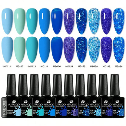 Blushimmer 10-pack nail gel polish set with HEMA-free all-season shades for DIY nail art, UV/LED long-lasting hybrid manicure kit