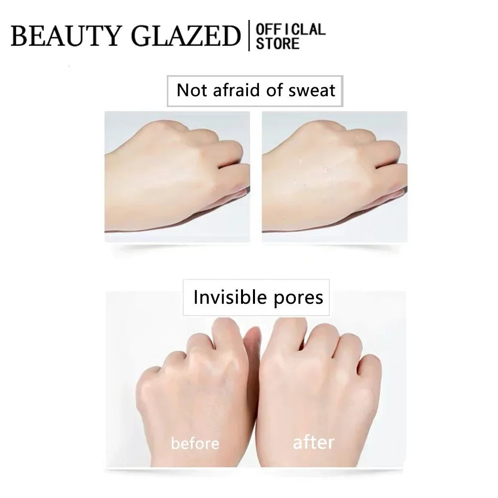 Blushimmer Beauty Glazed Pore Invisible Long-lasting Matte Face Primer with moisturizer, smooth base for makeup application