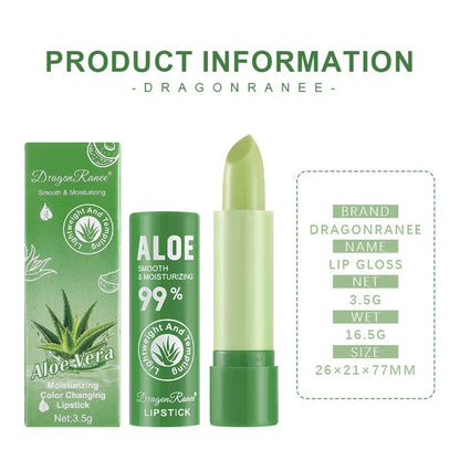 Blushimmer Aloe color-changing lipstick with nourishing, moisturizing formula, long-lasting and hydrating for smooth lips.