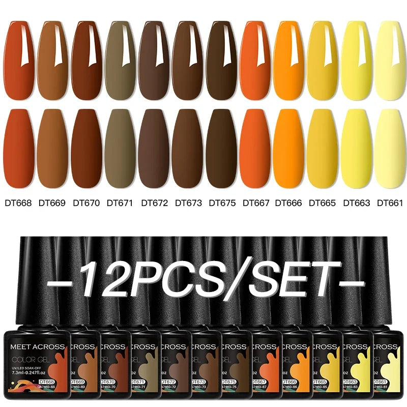 12-pack all-season nail gel polish set by Blushimmer featuring multicolor long-lasting UV and LED nail supplies for women.